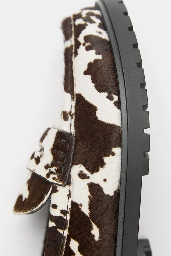 Mocassins en cuir imprimé vache Mocassins en cuir imprimé vache