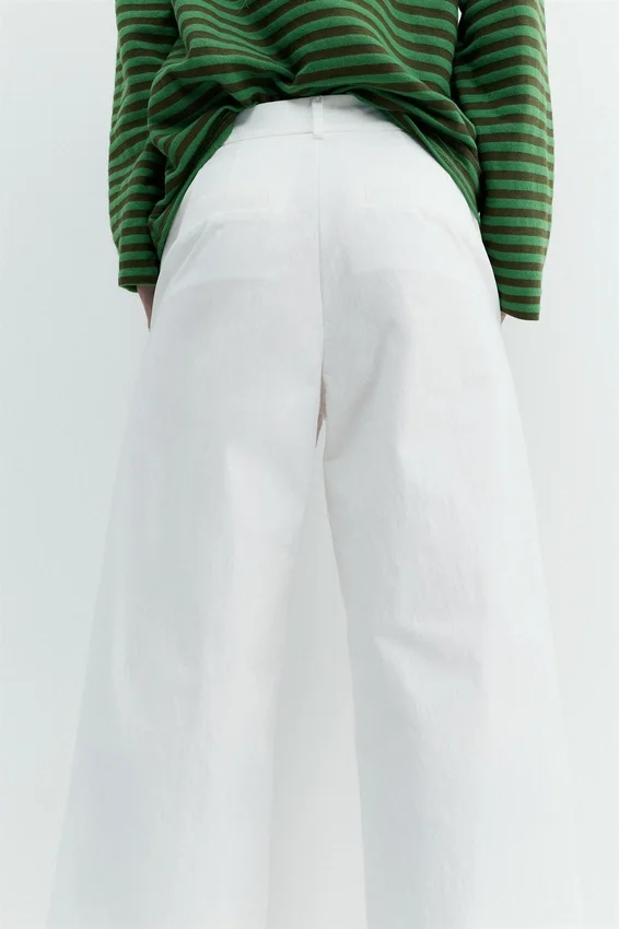 Pantalon blanc à double pince Pantalon blanc à double pince