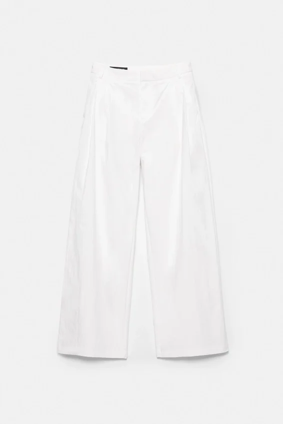 Pantalon blanc à double pince Pantalon blanc à double pince