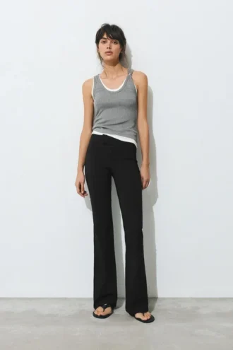 Pantalon bootcut taille mi-haute