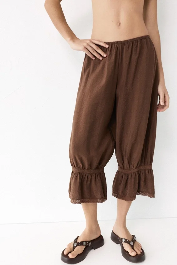 Pantalon bouffant marron Pantalon bouffant marron
