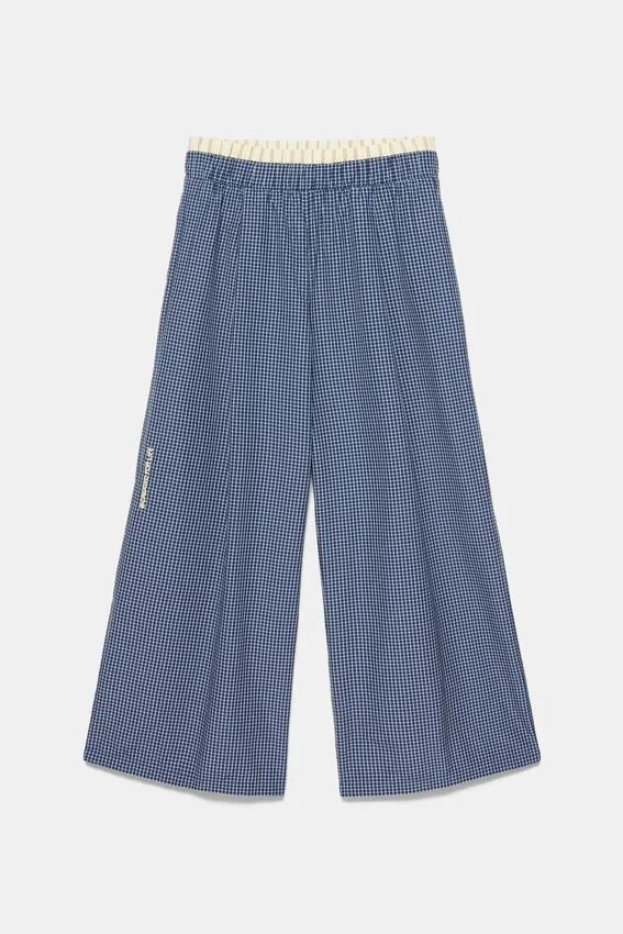 Pantalon à carreaux style pyjama avec pinces Pantalon à carreaux style pyjama avec pinces