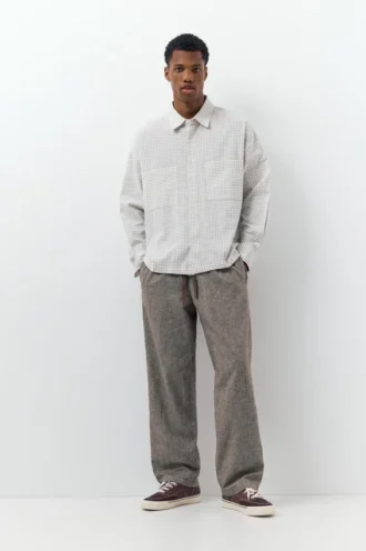 Pantalon de jogging en mélange de lin