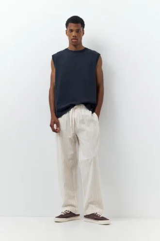 Pantalon de jogging en mélange de lin