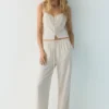 Pantalon de jogging en mélange de lin Pantalon de jogging en mélange de lin