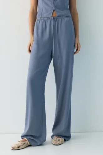 Pantalon de jogging en mélange de lin