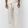 Pantalon de jogging en mélange de lin