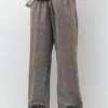 Pantalon de jogging en mélange de lin