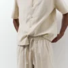Pantalon de jogging en mélange de lin