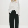 Pantalon de survêtement à jambes larges avec coutures Pantalon de survêtement à jambes larges avec coutures