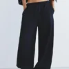 Pantalon de survêtement à jambes larges avec ourlet ajustable Pantalon de survêtement à jambes larges avec ourlet ajustable
