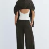 Pantalon de survêtement à jambes larges avec ourlet ajustable Pantalon de survêtement à jambes larges avec ourlet ajustable