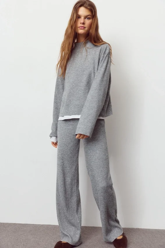 Pantalon droit au toucher doux Pantalon droit au toucher doux
