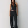 Pantalon droit en crêpe Pantalon droit en crêpe