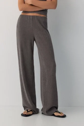Pantalon droit en crêpe