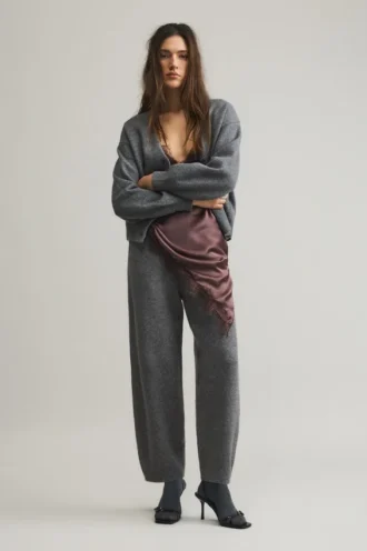 Pantalon droit en maille