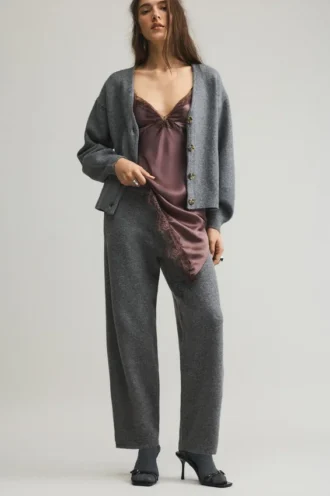 Pantalon droit en maille