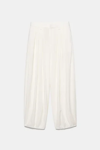 Pantalon à entrejambe tombant avec pinces Pantalon à entrejambe tombant avec pinces