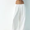 Pantalon à entrejambe tombant avec taille élastiquée Pantalon à entrejambe tombant avec taille élastiquée