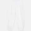Pantalon à entrejambe tombant avec taille élastiquée Pantalon à entrejambe tombant avec taille élastiquée