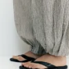 Pantalon à entrejambe tombant à carreaux Pantalon à entrejambe tombant à carreaux