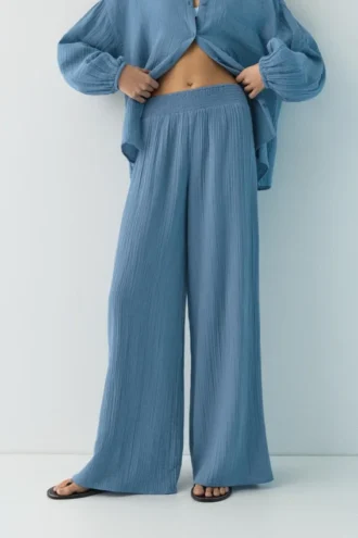 Pantalon fluide effet gaze