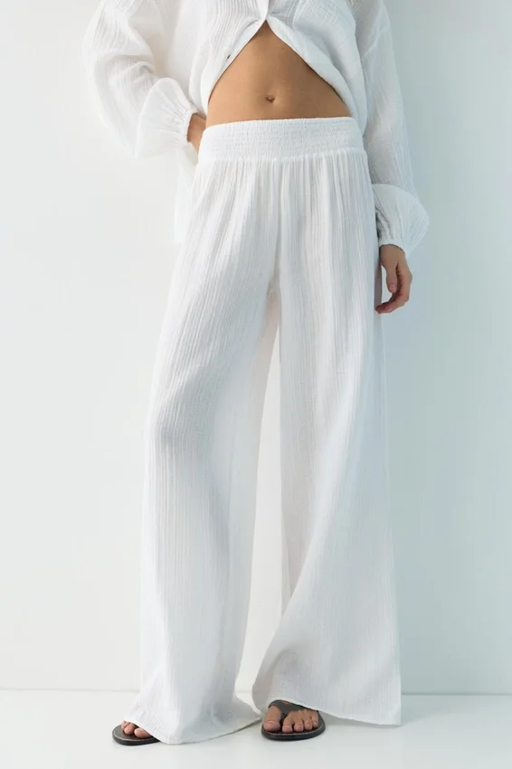 Pantalon fluide effet gaze Pantalon fluide effet gaze
