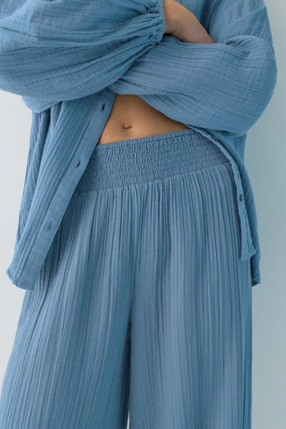 Pantalon fluide effet gaze Pantalon fluide effet gaze