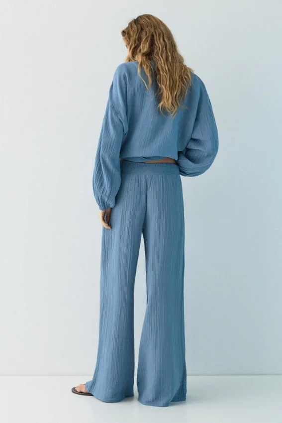Pantalon fluide effet gaze Pantalon fluide effet gaze