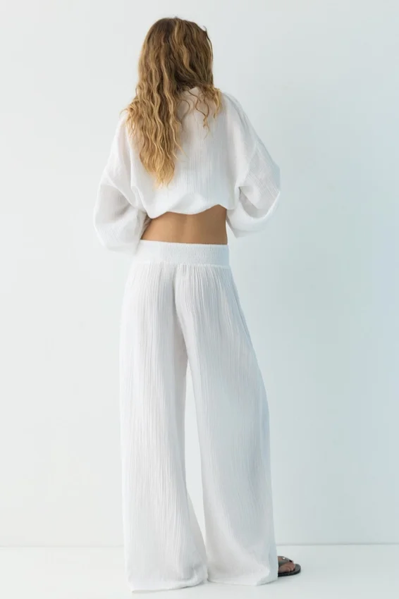 Pantalon fluide effet gaze Pantalon fluide effet gaze