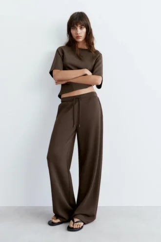 Pantalon large au toucher doux