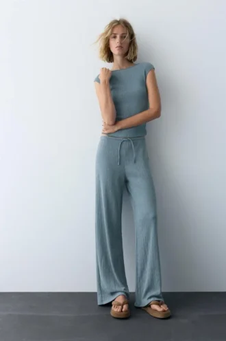 Pantalon large en crêpe