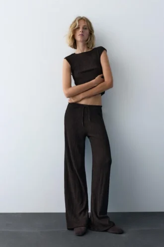 Pantalon large en crêpe