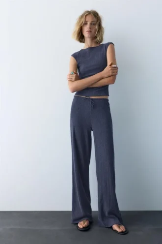 Pantalon large en crêpe Pantalon large en crêpe