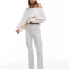 Pantalon évasé au toucher doux Pantalon évasé au toucher doux