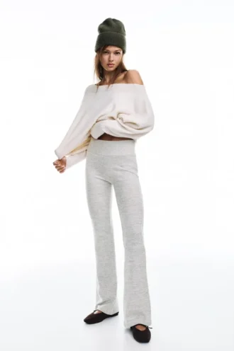 Pantalon évasé au toucher doux