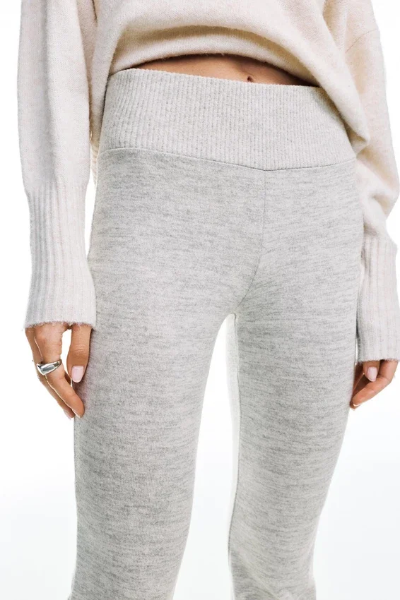 Pantalon évasé au toucher doux Pantalon évasé au toucher doux