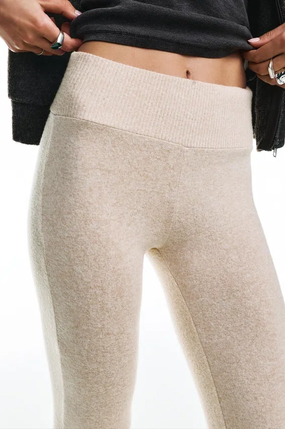 Pantalon évasé au toucher doux Pantalon évasé au toucher doux