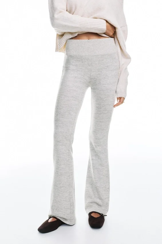 Pantalon évasé au toucher doux Pantalon évasé au toucher doux