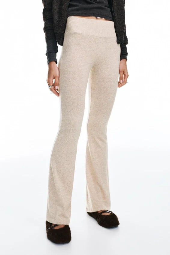 Pantalon évasé au toucher doux Pantalon évasé au toucher doux
