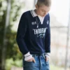 Polos de football en tricot à motif graphique