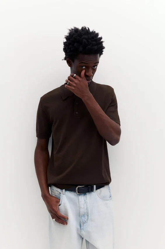 Polos en maille à manches courtes Polos en maille à manches courtes