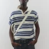 Polos en maille tricotée à rayures Polos en maille tricotée à rayures