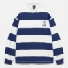 Polos rayés avec broderie représentant un cycliste Polos rayés avec broderie représentant un cycliste