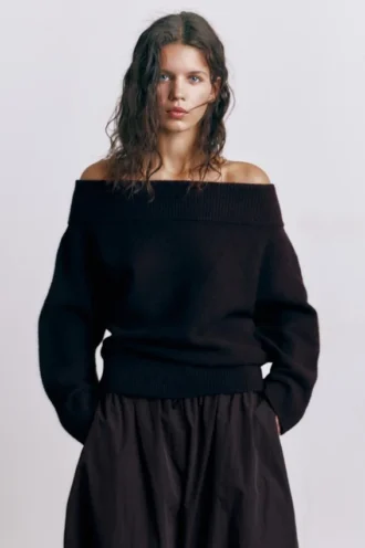 Pull Bardot en maille douce