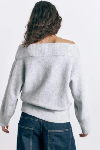 Pull Bardot en maille douce