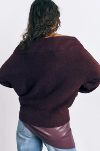 Pull Bardot en maille douce
