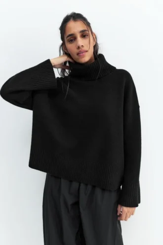 Pull à col roulé en maille douce