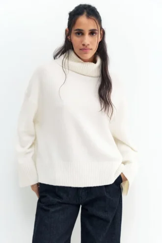 Pull à col roulé en maille douce
