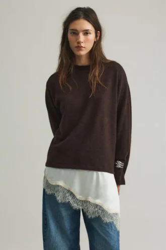 Pull en dentelle fine
